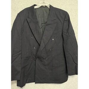 Alexandre London Savile Row Blazer Men's 48L Black Wool Jacket‎ Double Breasted